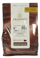 CALLEBAUT callets puur 54,5% cacao 2,5kg